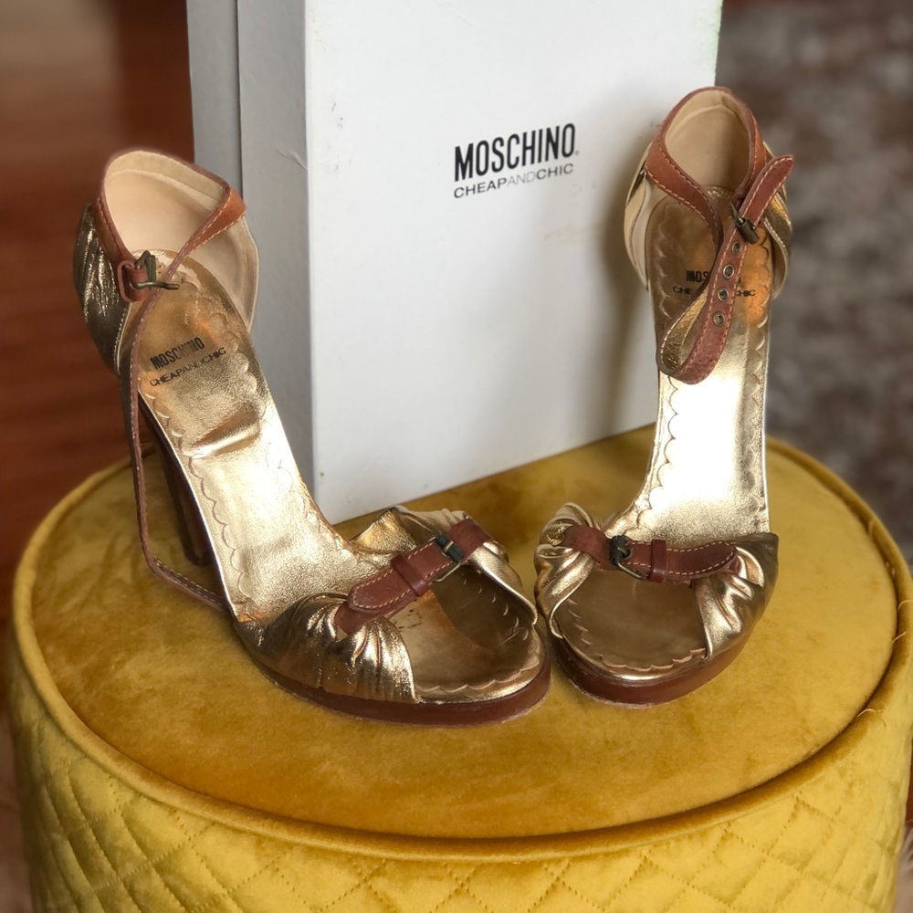 Moschino Gold Sandal Heel